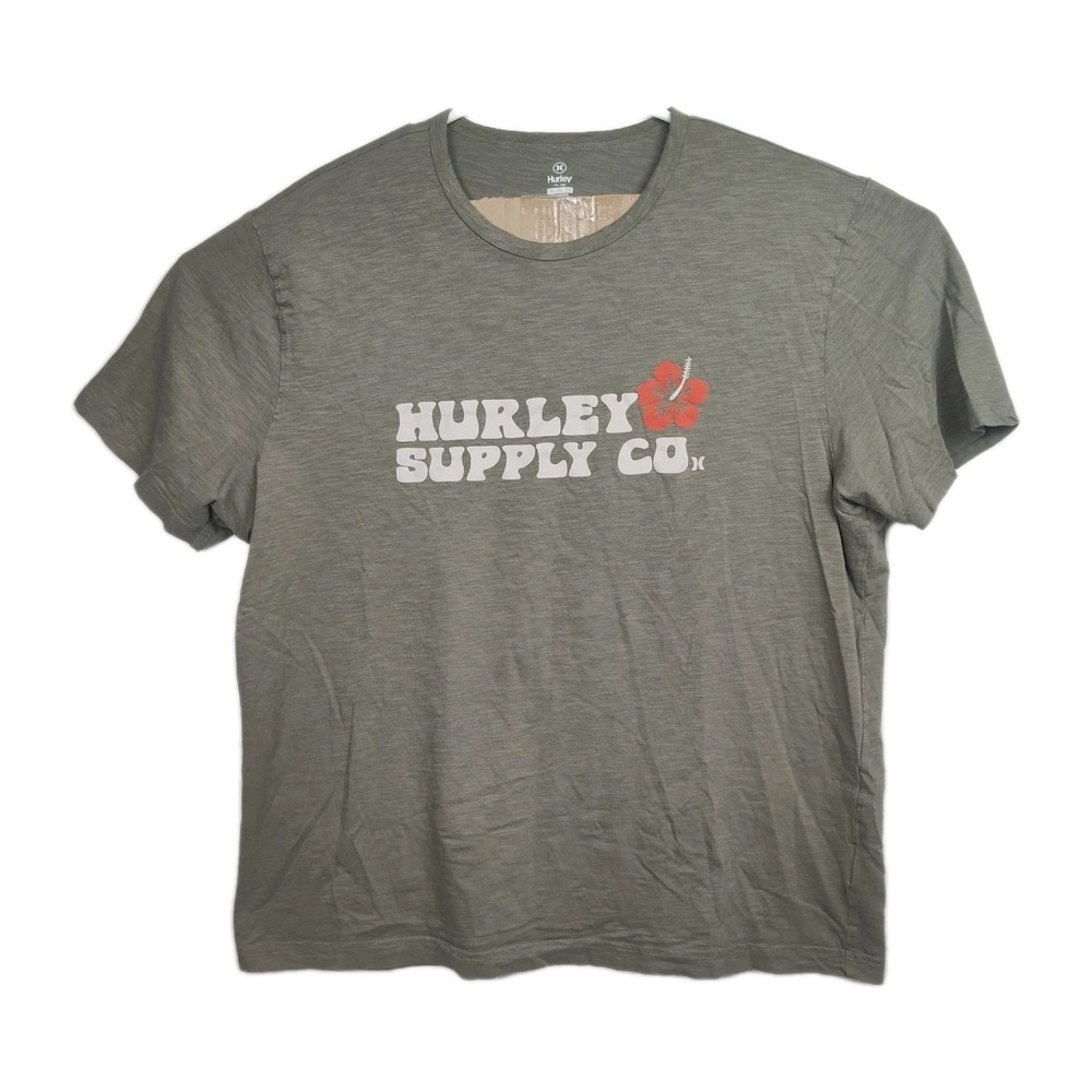 Hurley Supply Co T-Shirt Men's 2XL Sage Green Short Sleeves Graphic Print